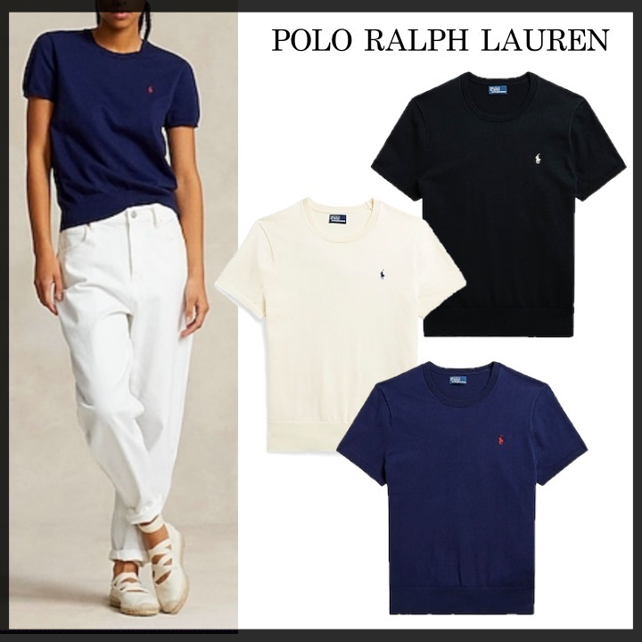 ◇POLO RALPH LAUREN◇コットンブレンド 半袖 セーター ニット