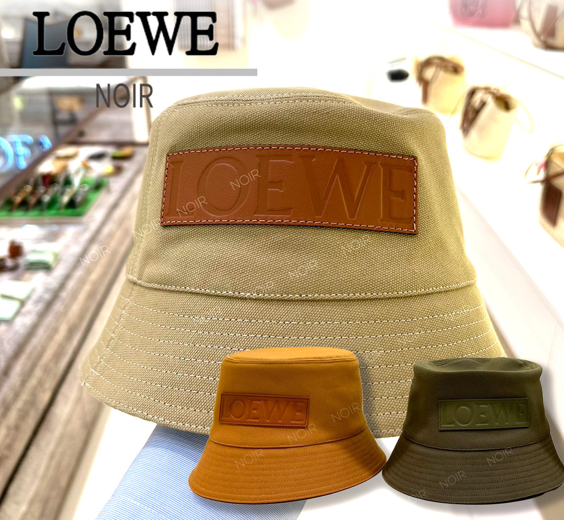 国内即発 LOEWE バケットハット キャンバス ロゴ入り