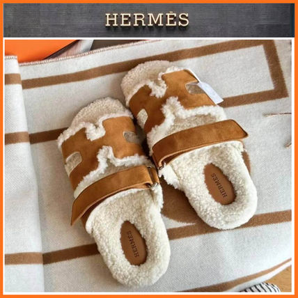 【ボアが映える☆】HERMES ミュール サンダル 冬に輝くアイテム・サンダル派】HERMES ミュール 《オズ》ボア