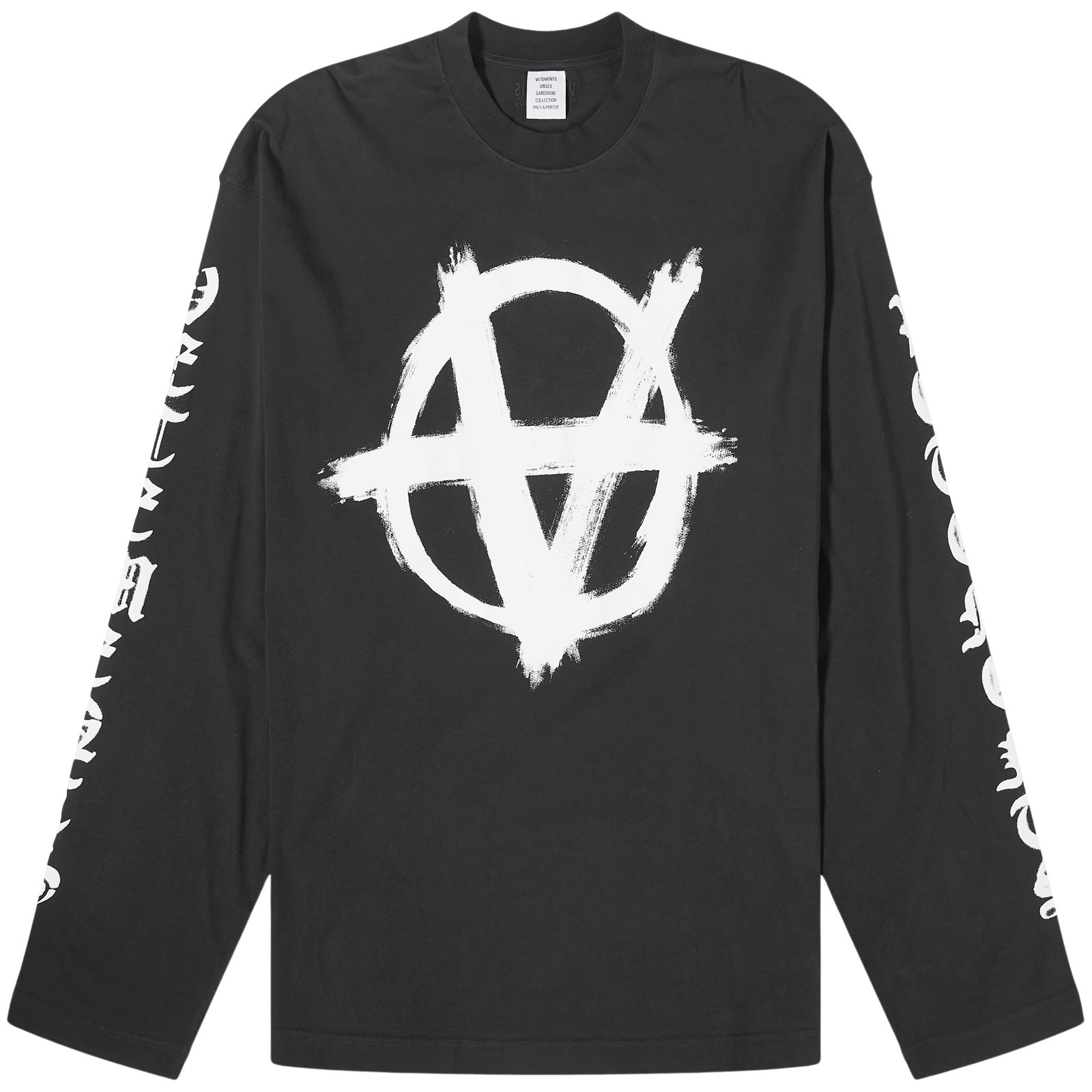 関税送料込み【VETEMENTS-ヴェトモン-】ダブルアナーキー ロンT