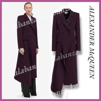 alexander mcqueen More Coats Wool Plain Long Elegant Style Coats