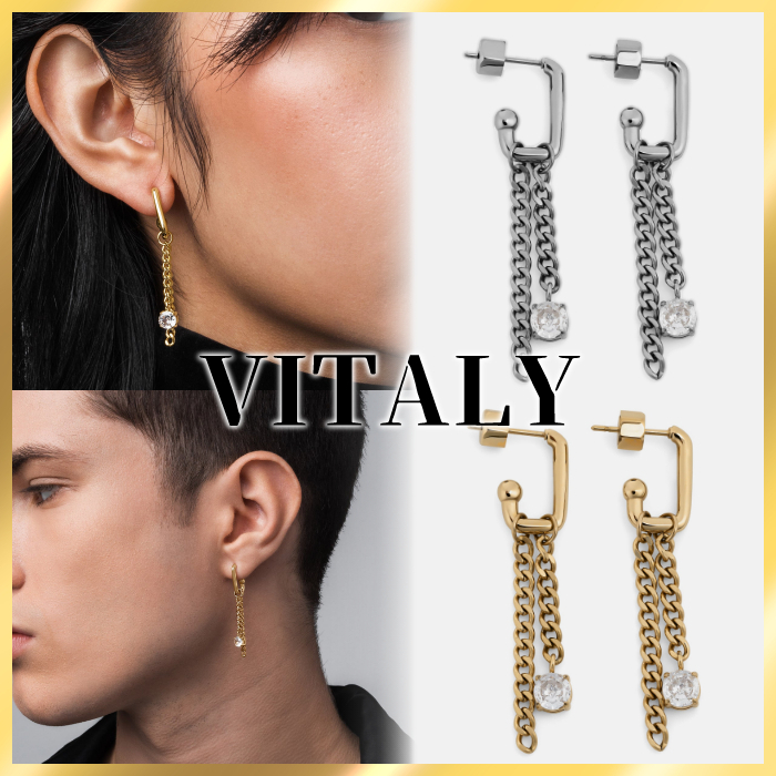 国内発送/関税込☆Vitaly☆ステンレス リップル ピアス☆