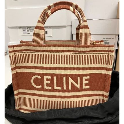 CELINE Totes Stripes Casual Style 2WAY Office Style Elegant Style