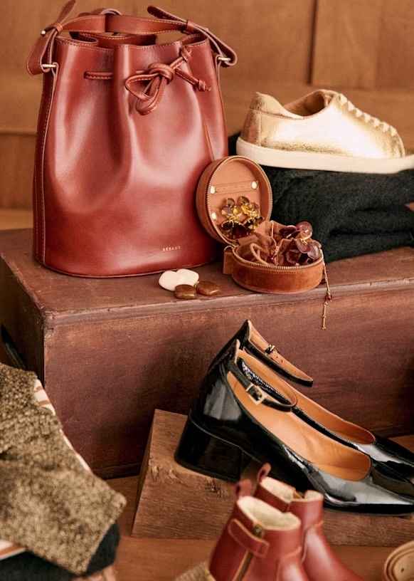 【半額】 極美品 sezane バナナバッグ ポーチ レオパード バッグ セザンヌ バッグ