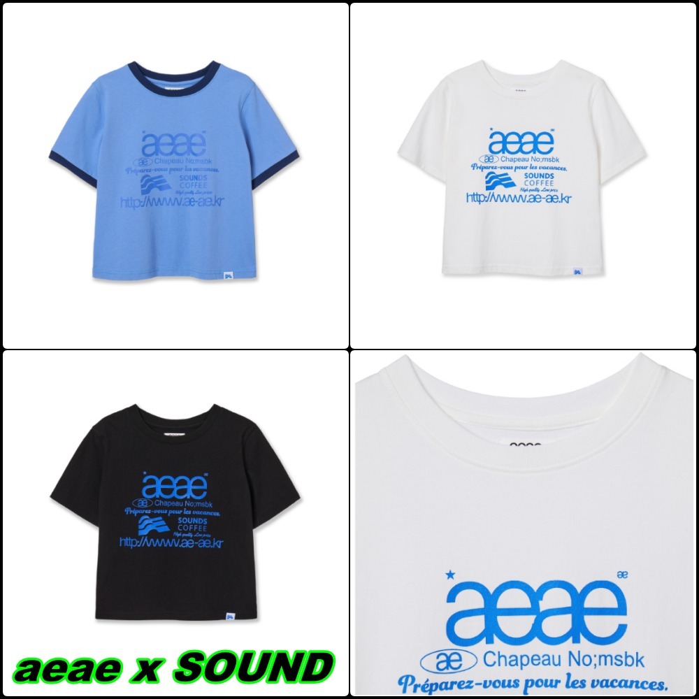 【aeae x SOUNDS】COFFE WEB LOGO CROP T-SHIRTS