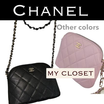 CHANEL Clutches Other Plaid Patterns Casual Style Calfskin Street Style