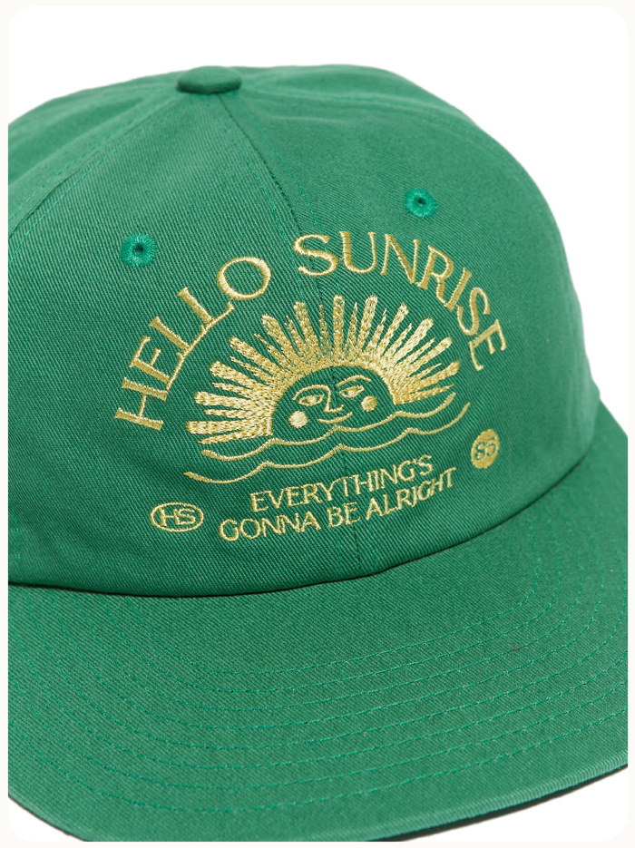★HELLO SUNRISE★Washed Typo Arch Logo 6panel Cap HELLO SUNRISE Arch Logo 6Panel Cap Green