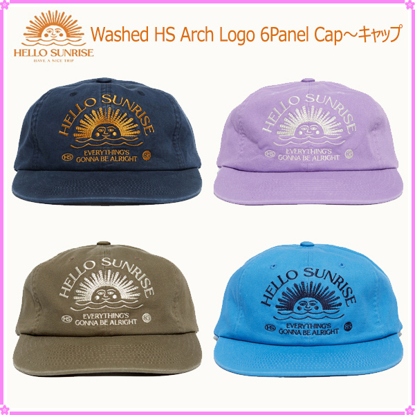 【Hello Sunrise】Washed HS Arch Logo 6Panel Cap〜キャップ