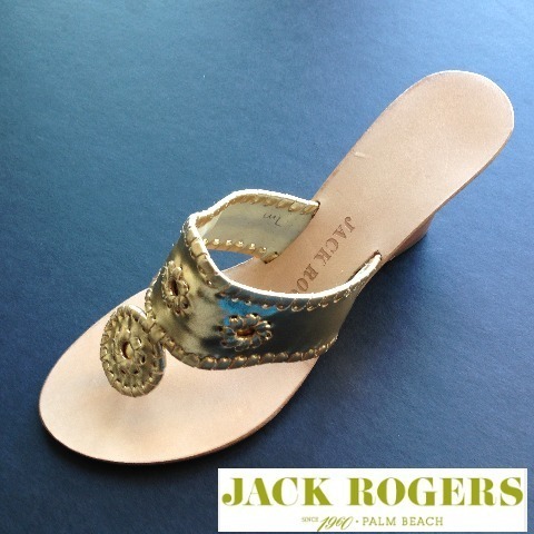 【即発】美脚効果あり7センチヒールのJack Rogers ★ゴールド