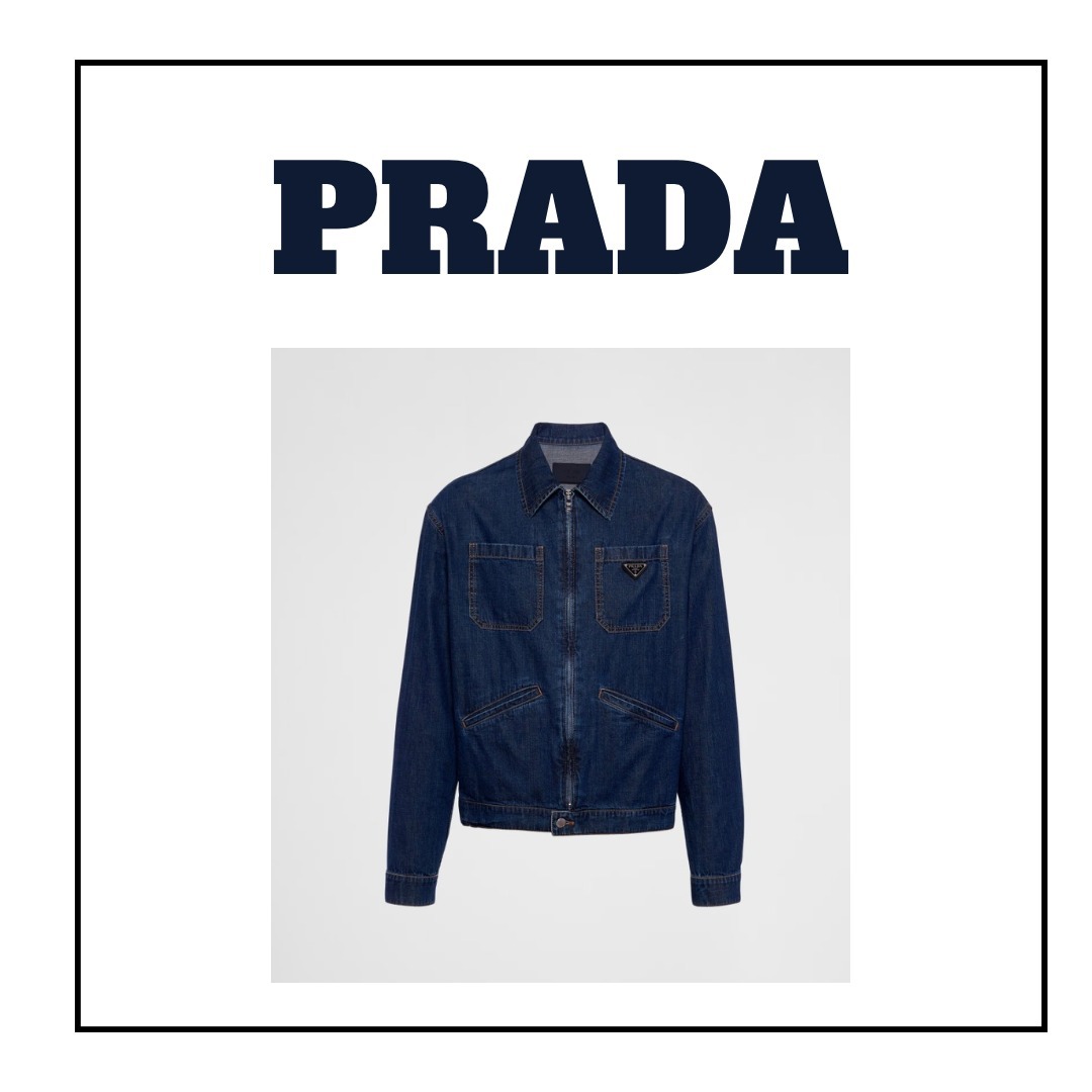 【直営店】PRADA 軽量デニムジップジャケット PRADA】軽量デニムジャケット アウター・ジャケット