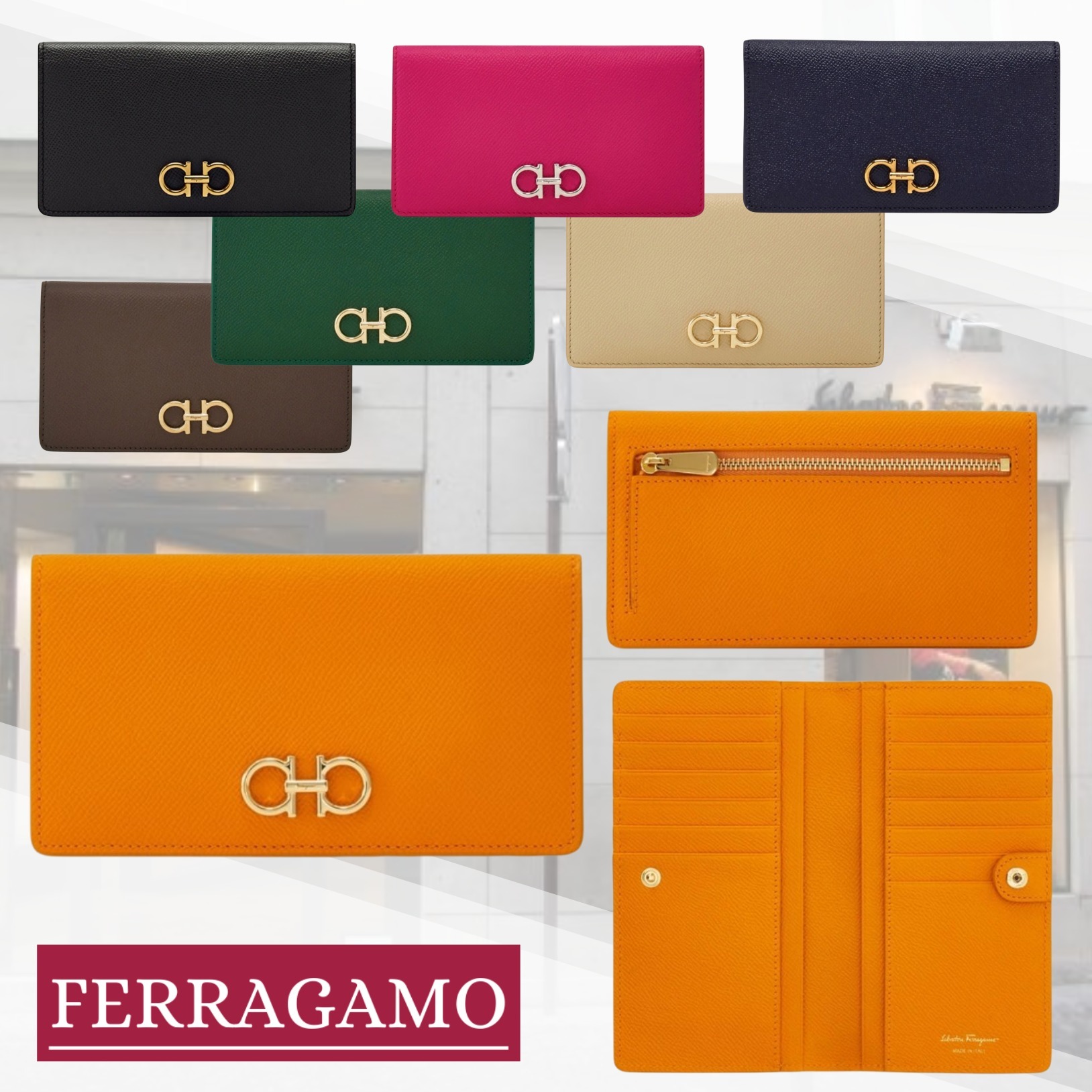 【国内即発】FERRAGAMO『カードウォレット ガンチーニ』送料込
