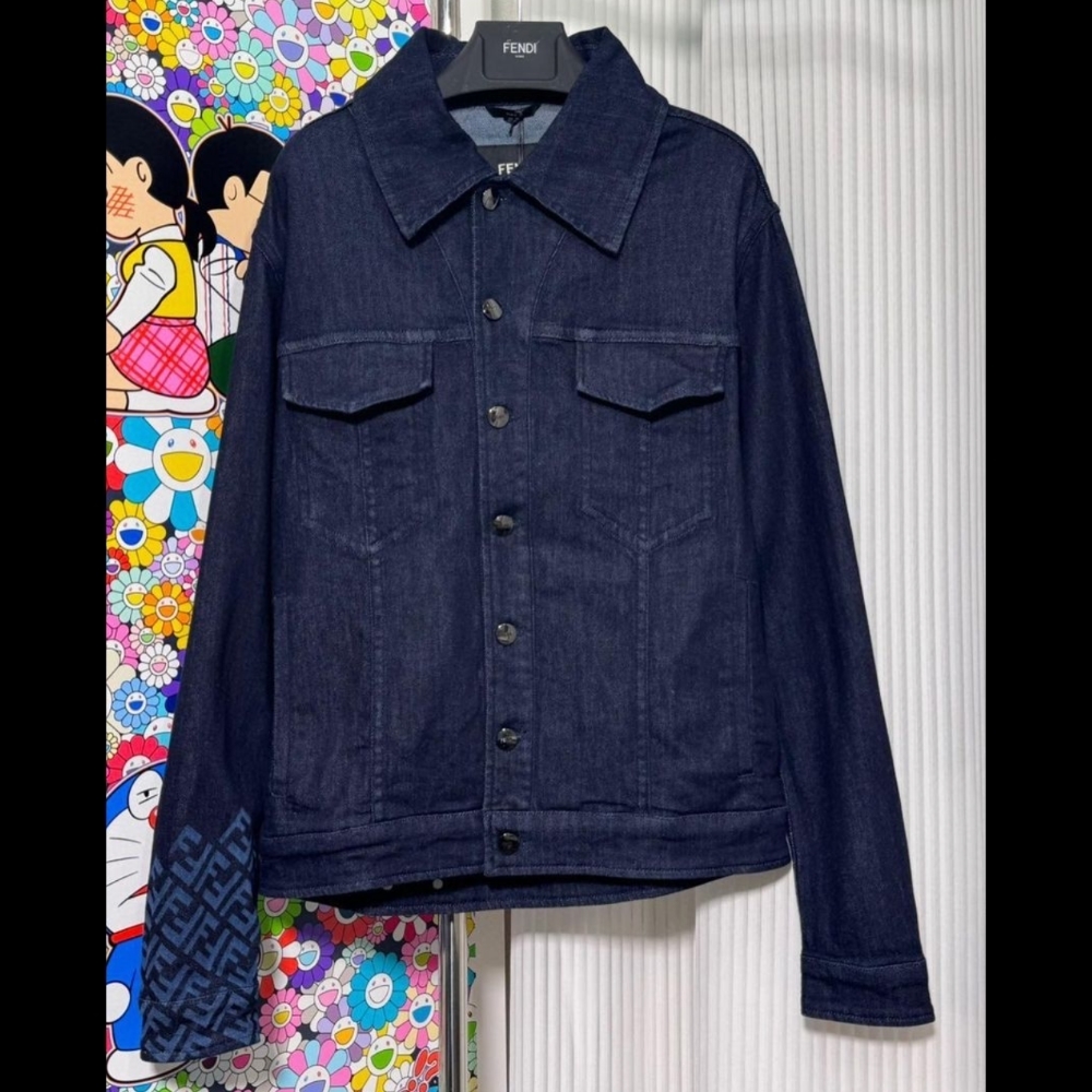 24SS【FENDI】ジャケット ダークブルー デニム 長袖 FFモチーフ