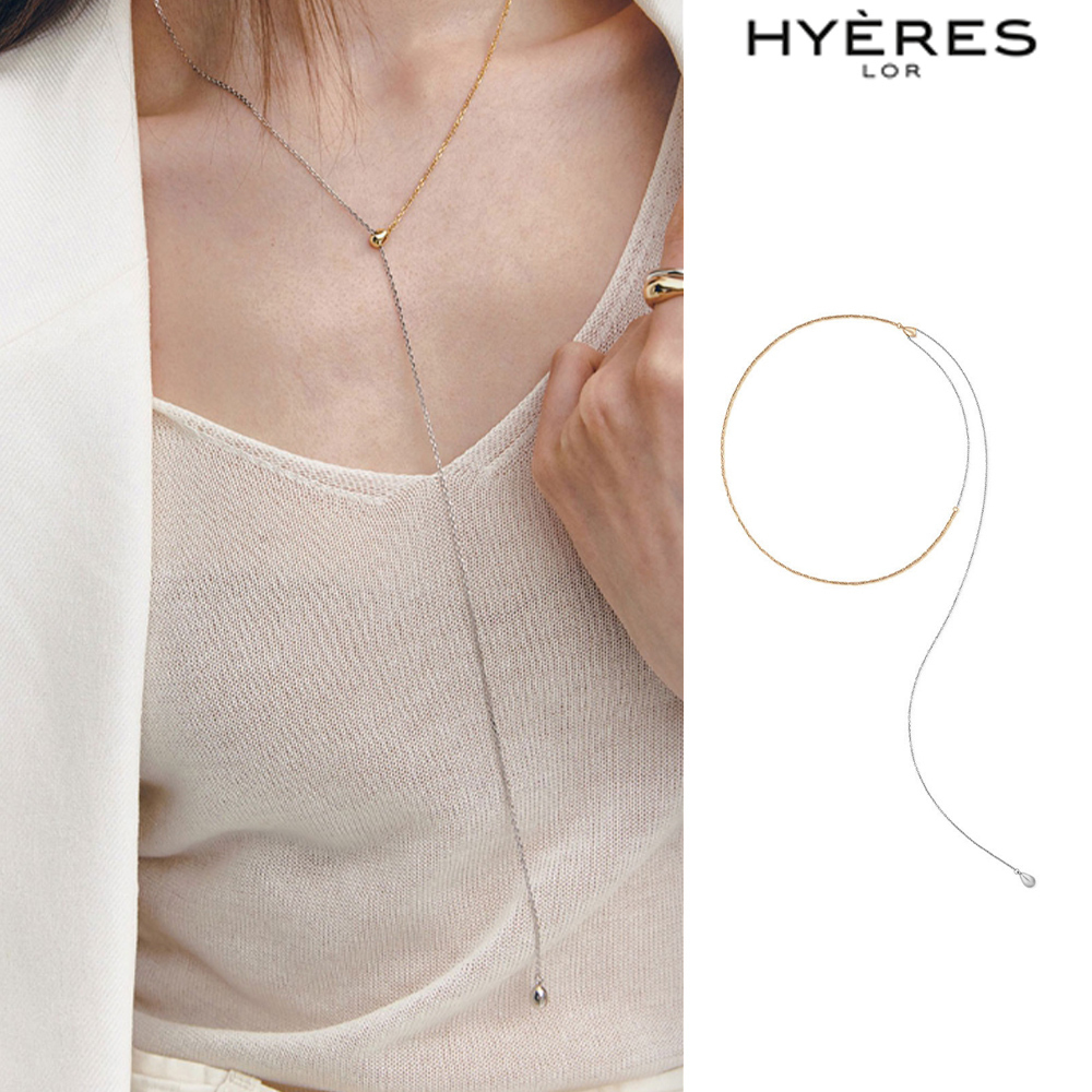 【HYERES LOR】24SS★ H-Subuni Silver (C) Y-shaped Necklace