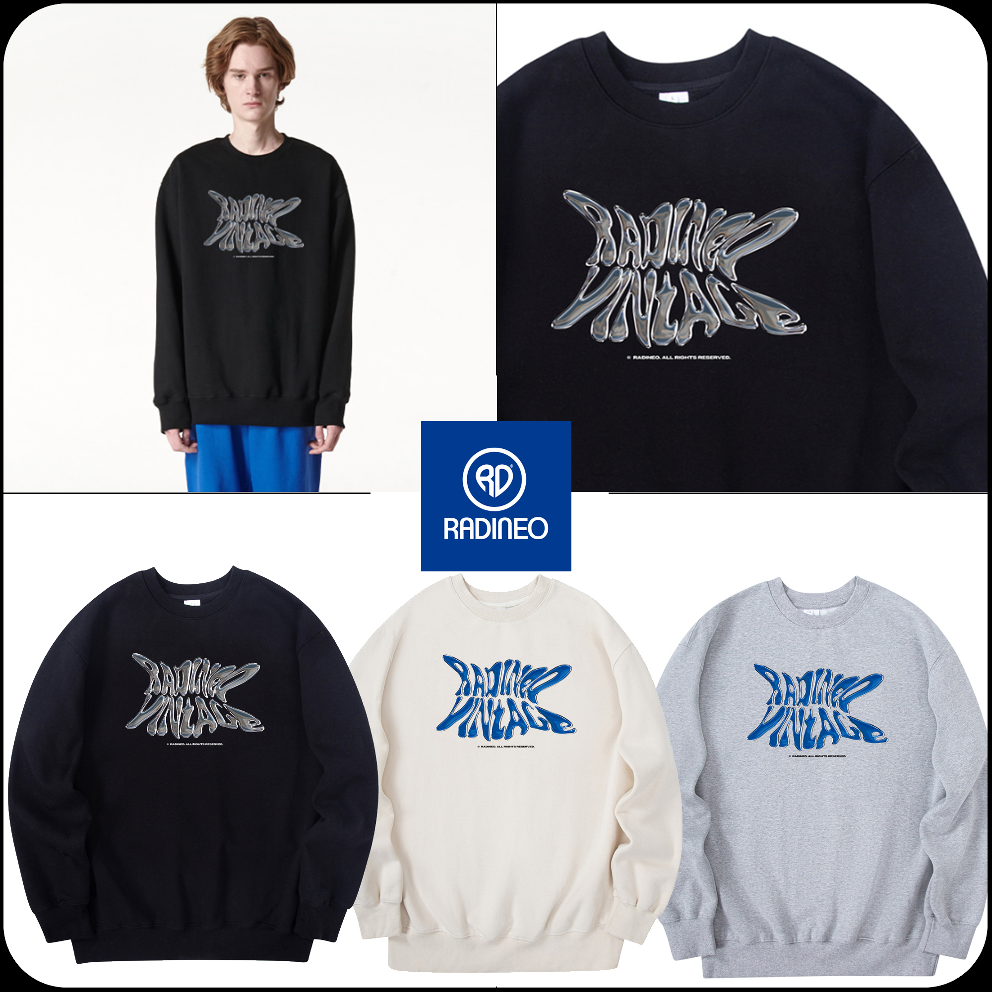 [RADINEO]★ 韓国人気★RETRO LOGO SWEAT