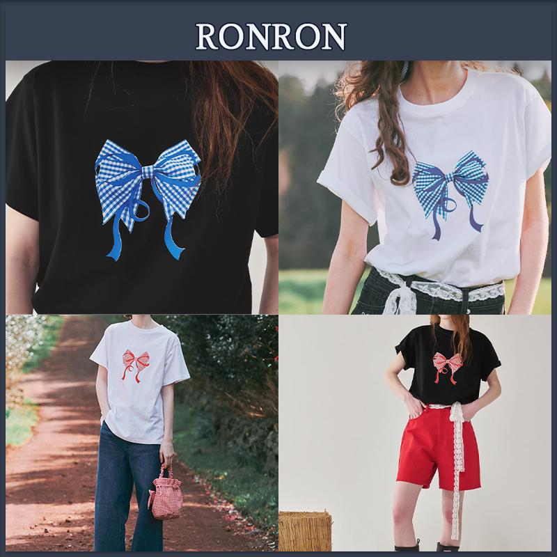 【RONRON】★人気商品★GINGHAM DOUBLE RIBBON Tシャツ4色