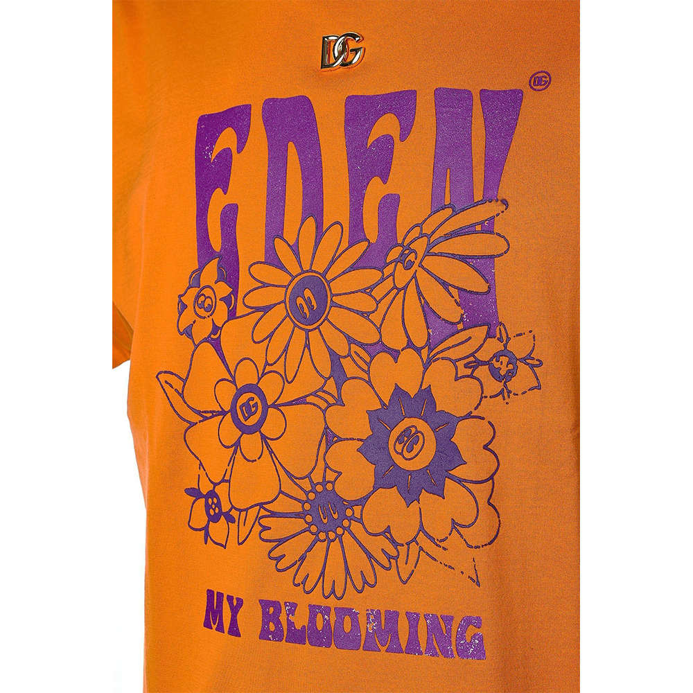 D&G Tシャツ 半袖 コットン ロゴ オレンジ IT50【国内発送】 D&G Tシャツ 半袖 コットン ロゴ オレンジ IT50【国内発送】