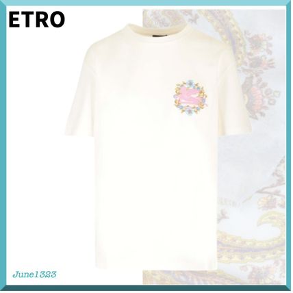 ★ETRO★フローラルロゴ刺繍Tシャツ 刺繍 ETRO(エトロ) Tシャツ・カットソー(レディース) - 海外通販