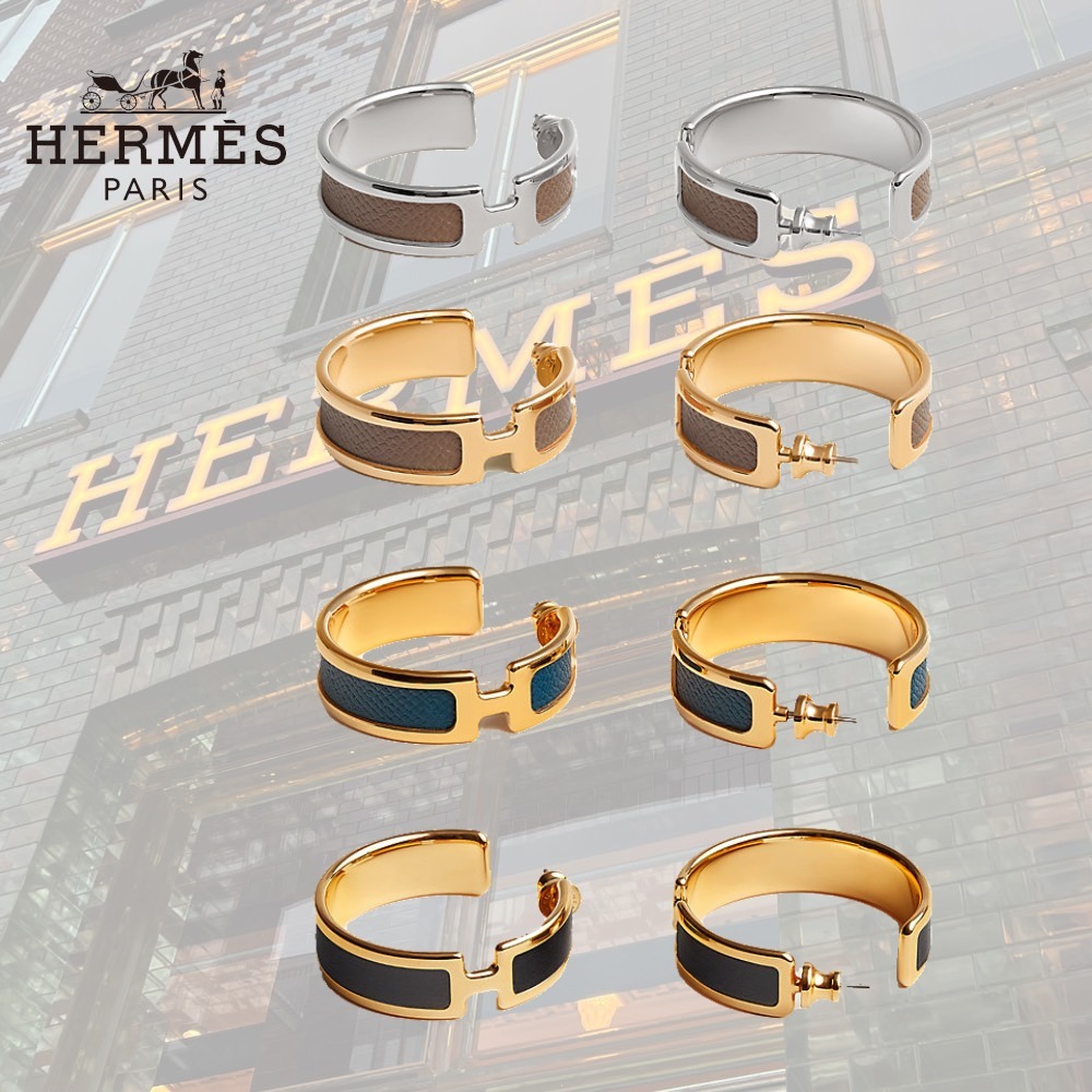 【カッコいいデザインがポイント】HERMES ピアス《オランプ》