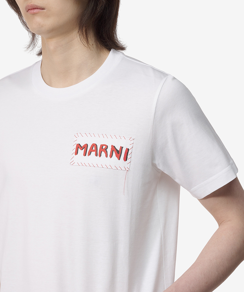 《MARNI》 HUMU0198 X0UTC017 00W01 ロゴ Tシャツ