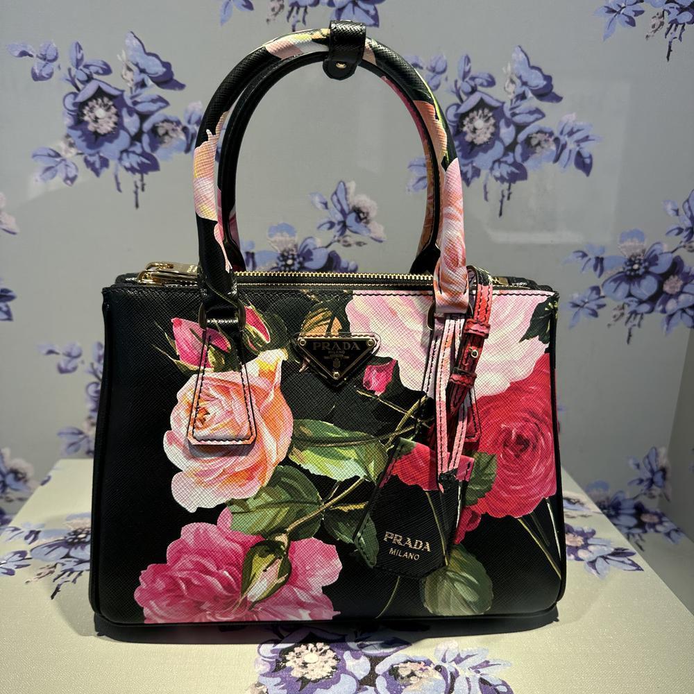 PRADA プラダ ガレリア プリントサフィアーノレザー バッグ