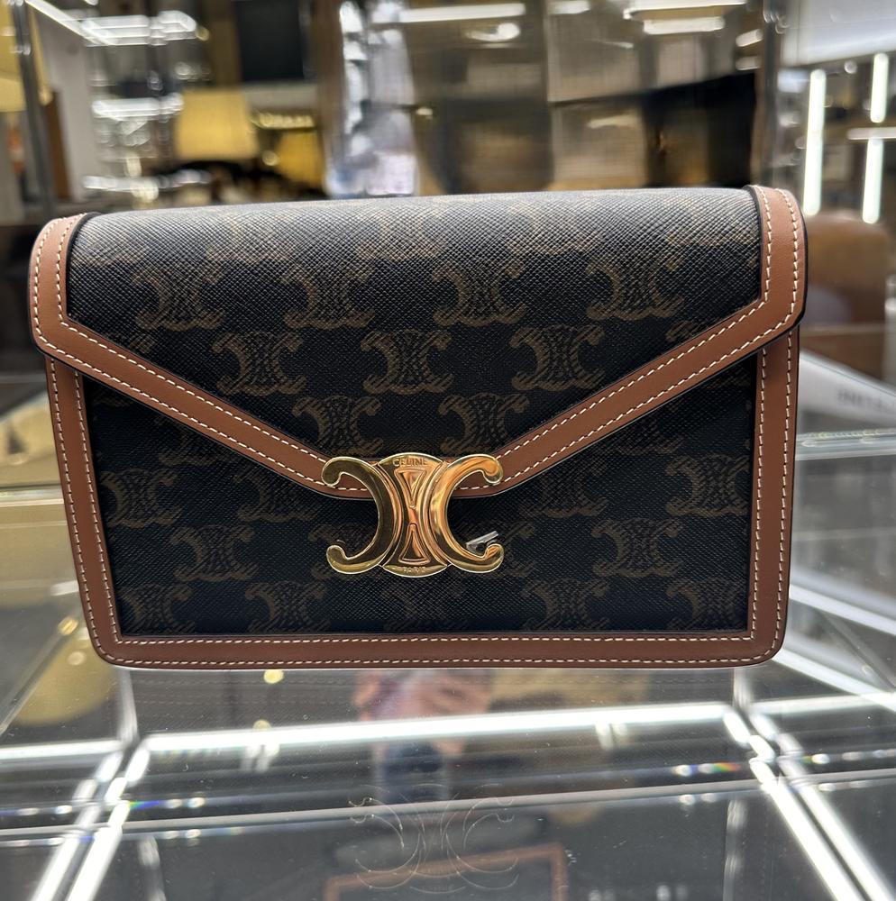 24新作 CELINE エンべロップ トリオンフキャンバス カーフスキン