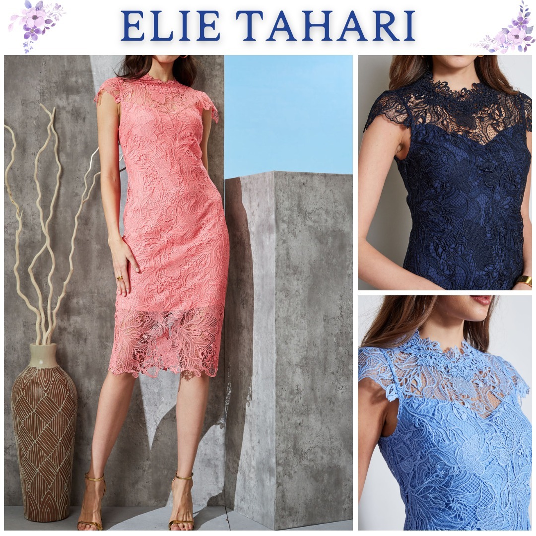 真美子夫人愛用☆エレガント【ELIE TAHARI 】レース ドレス