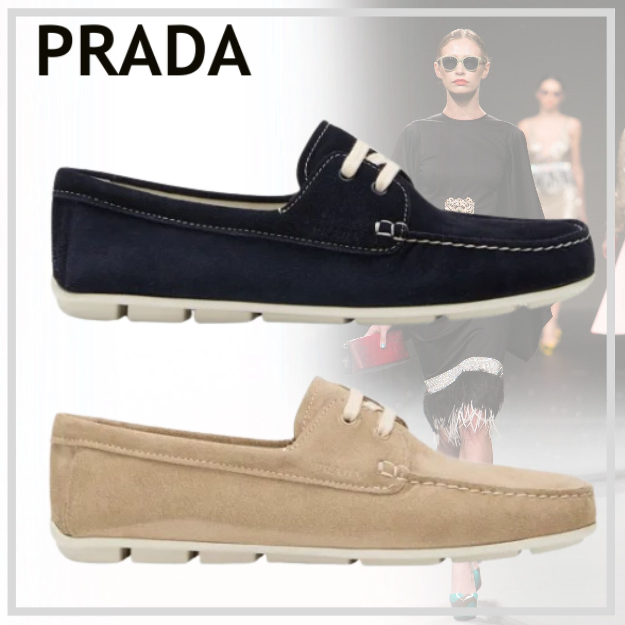 ハイセンスな【PRADA】レースアップ ドライバー ローファー 24SS