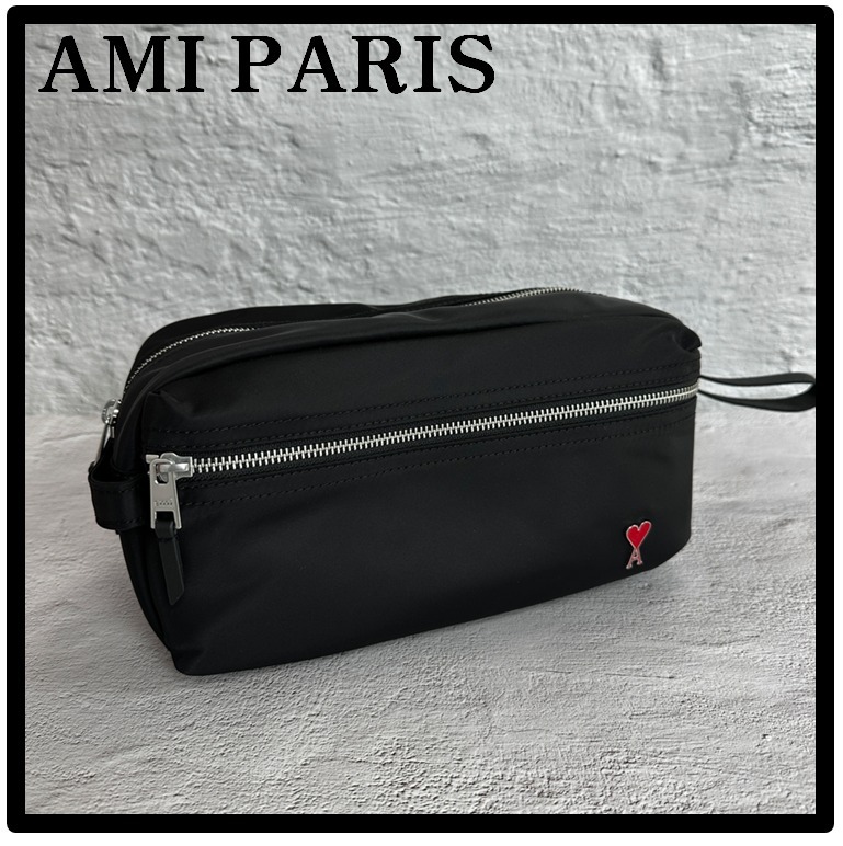 ★送料・関税込★AMI PARIS★ハート ロゴ ポーチ ★
