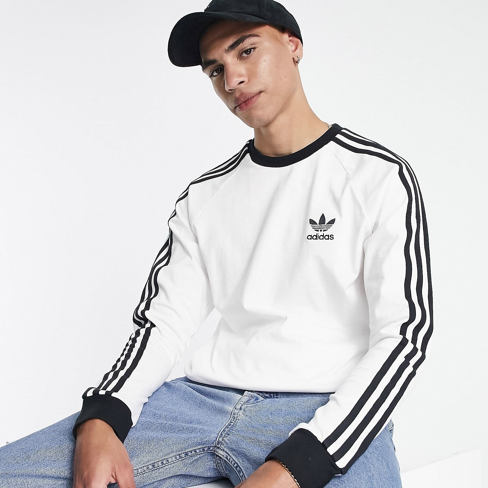 adidas Originals 3ストライプ 長袖 Tシャツ ロンT メンズ