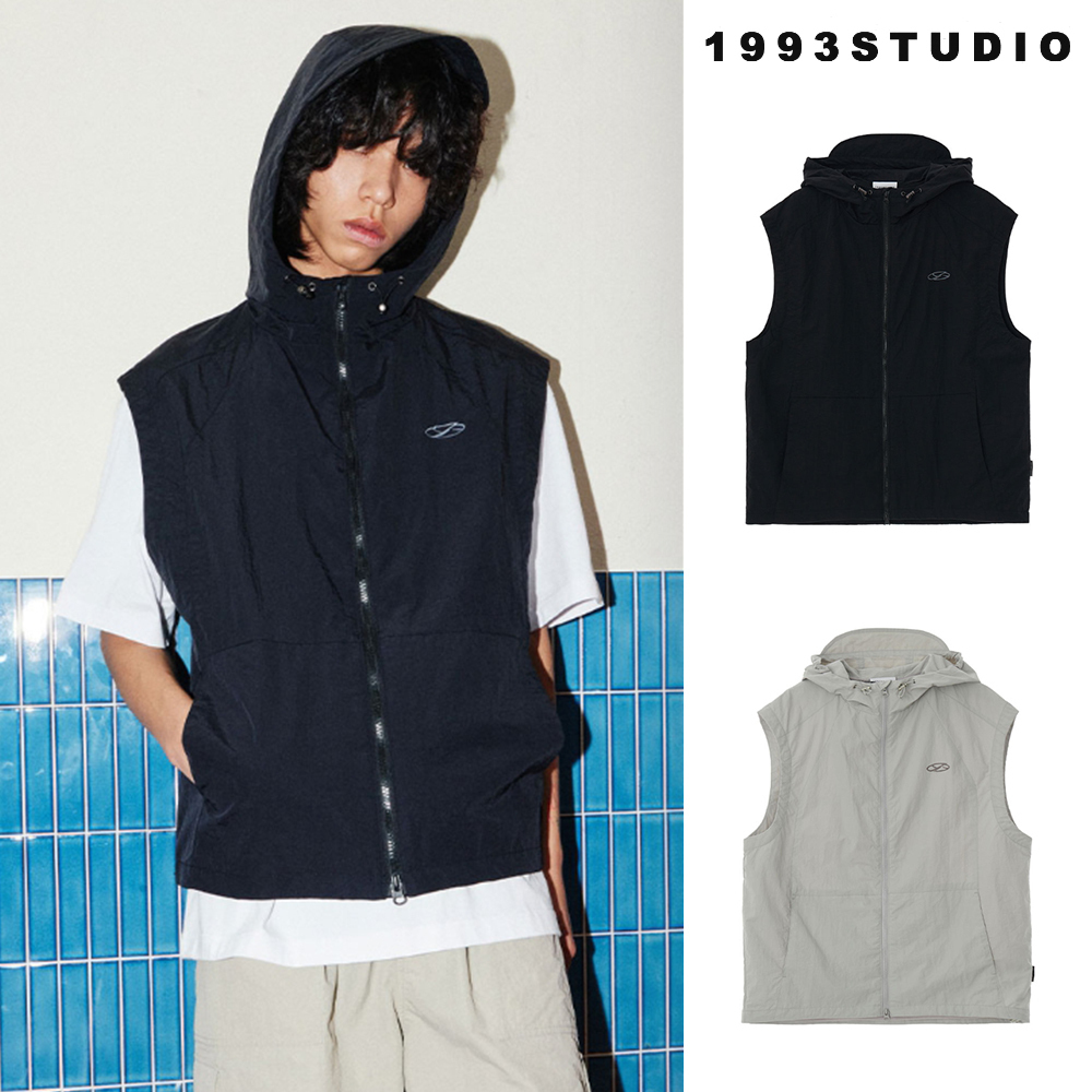 【1993studio】24SS★ Symbol Logo Nylon Hood Vest