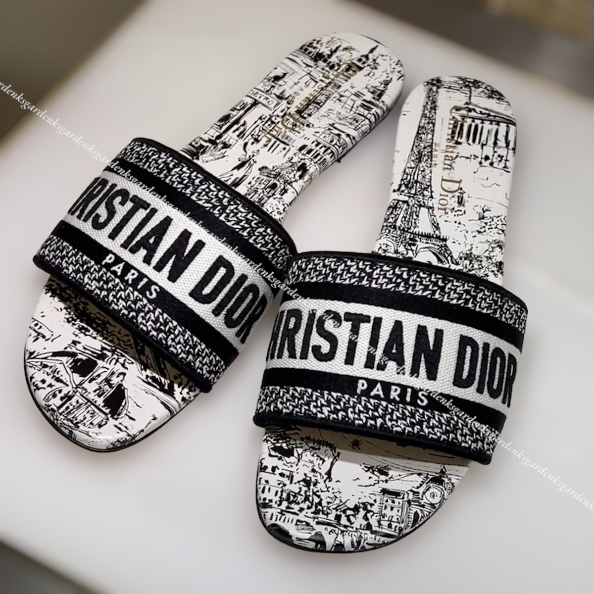 すぐ届く！DIOR Dway スライド Paris Allover