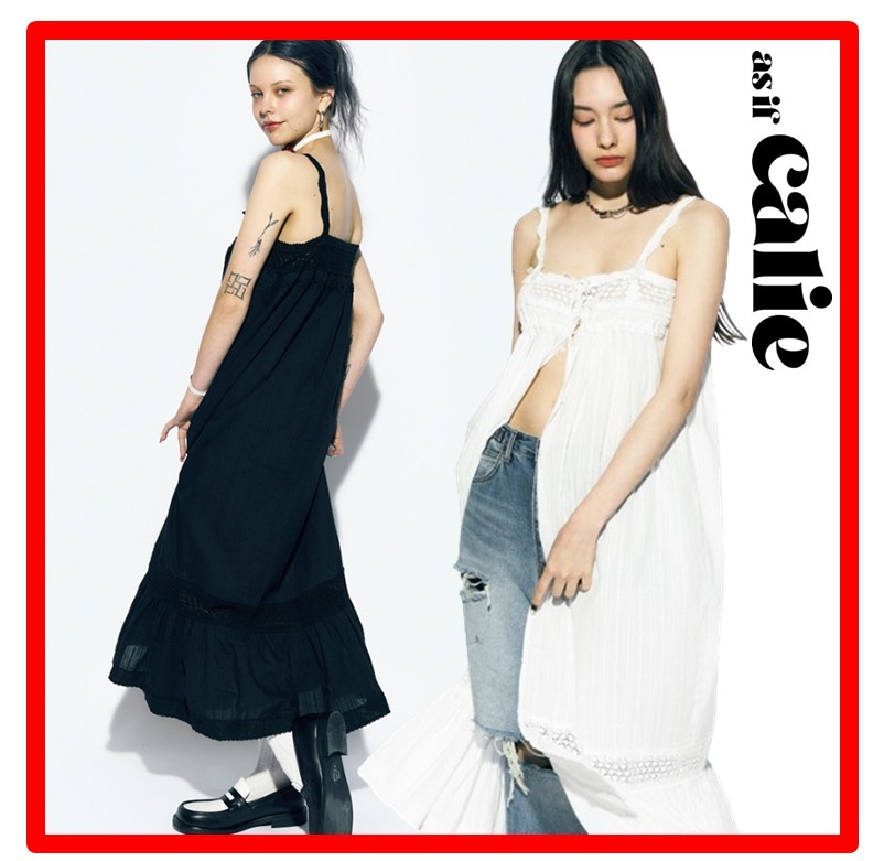 ☆韓国の人気☆【as if calie】☆24SS LACE TRIM MAXI DRES.S☆