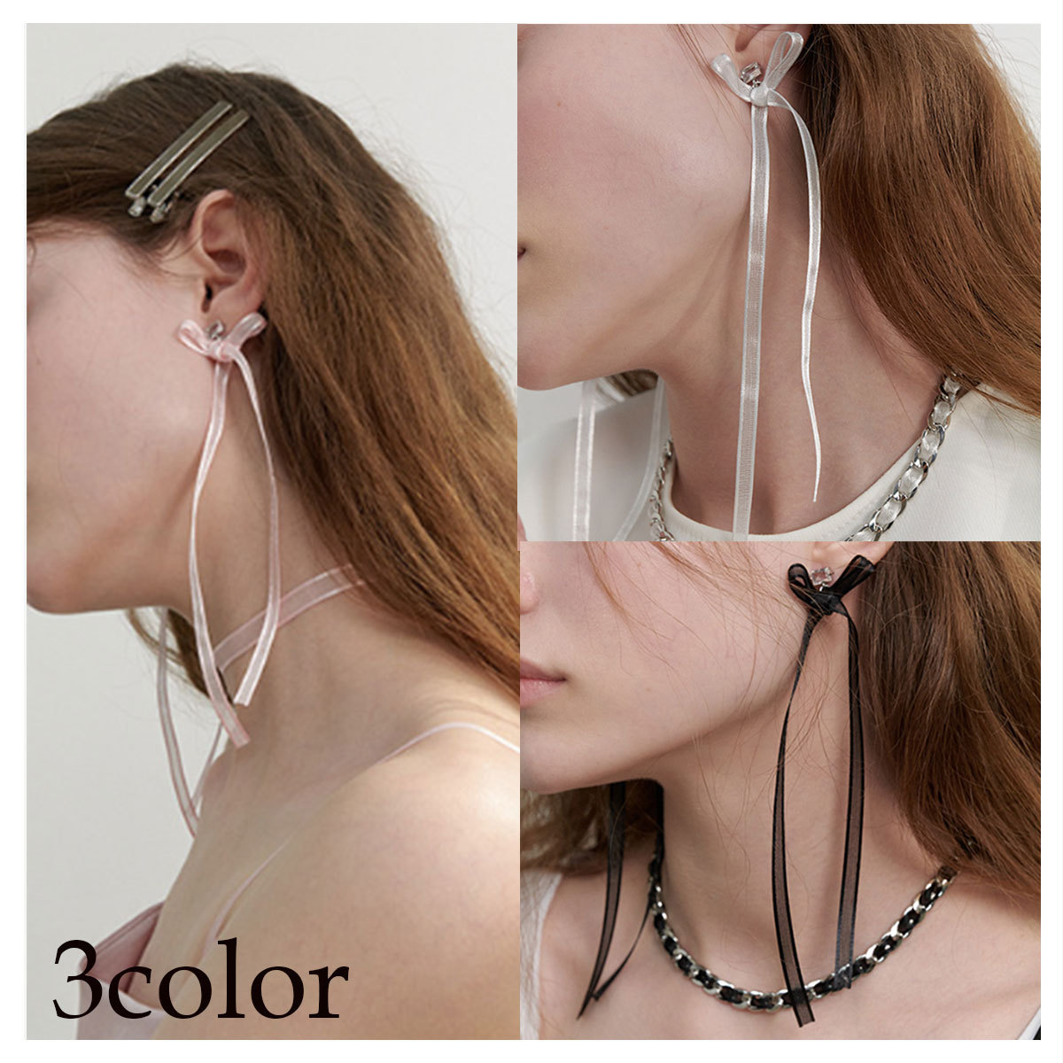 ピアス LOVE ME MONSTER Sheer Ribbon Earrings (L241MER040) 4BFT353