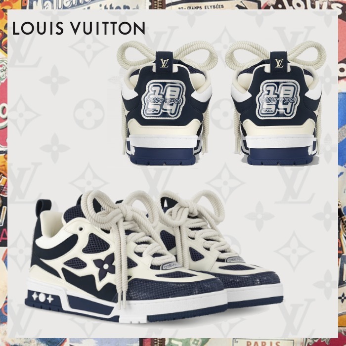 Louis Vuitton《LVスケートラインスニーカー》紺色 ロゴ 直営店