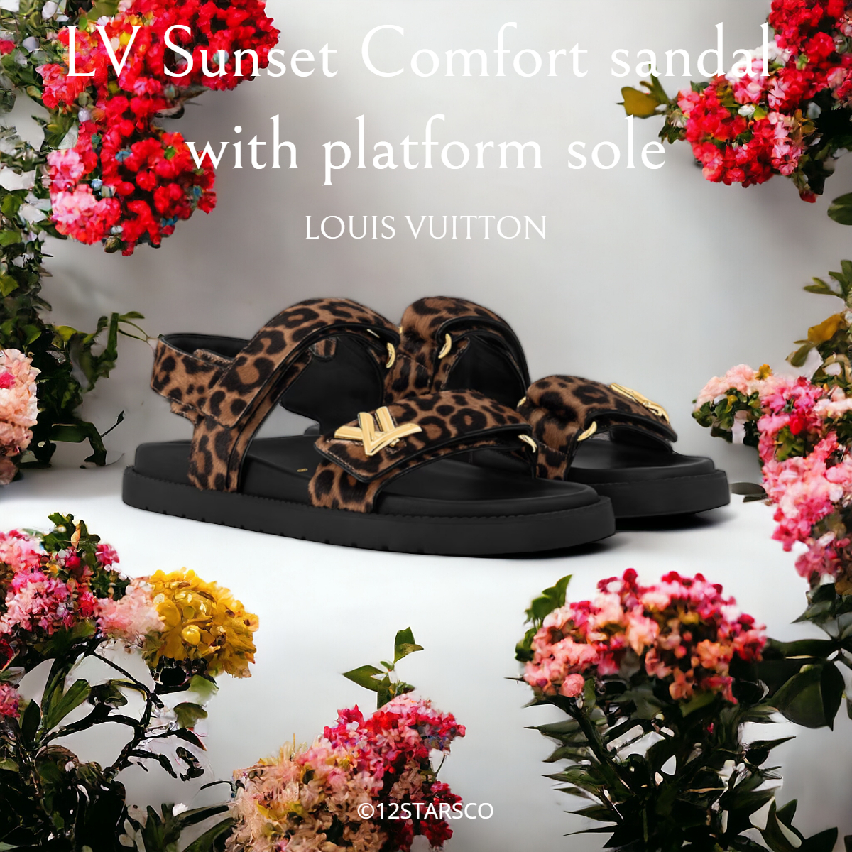 新*LV*ヒョウ柄 レオパード サンセット コンフォート サンダル