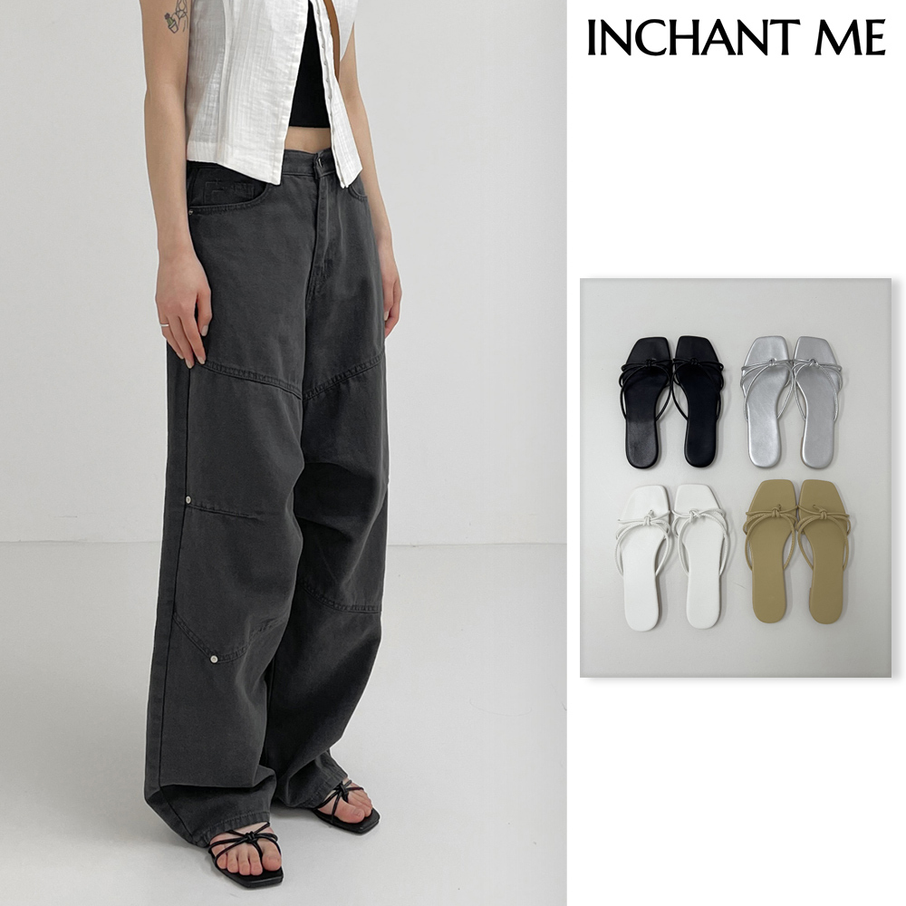 【INCHANT ME】Raebeu Twist Flip Flops Sandals