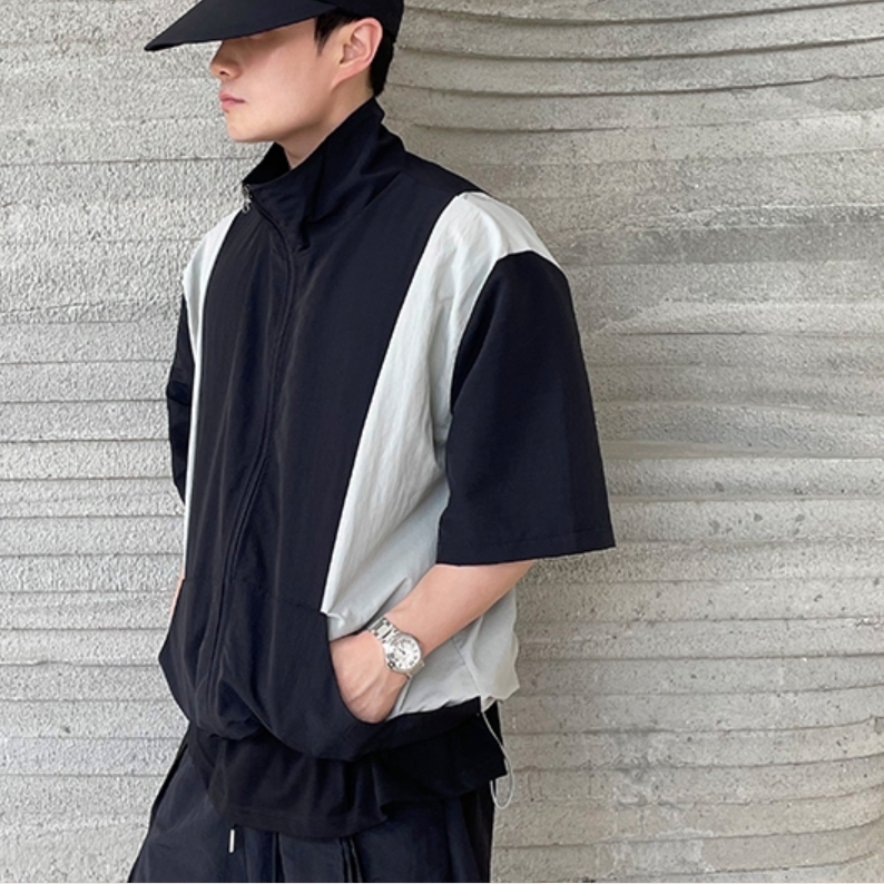 ジャケットその他 HUECLOSET COLORING NYLON HALF JACKET 4BTR921
