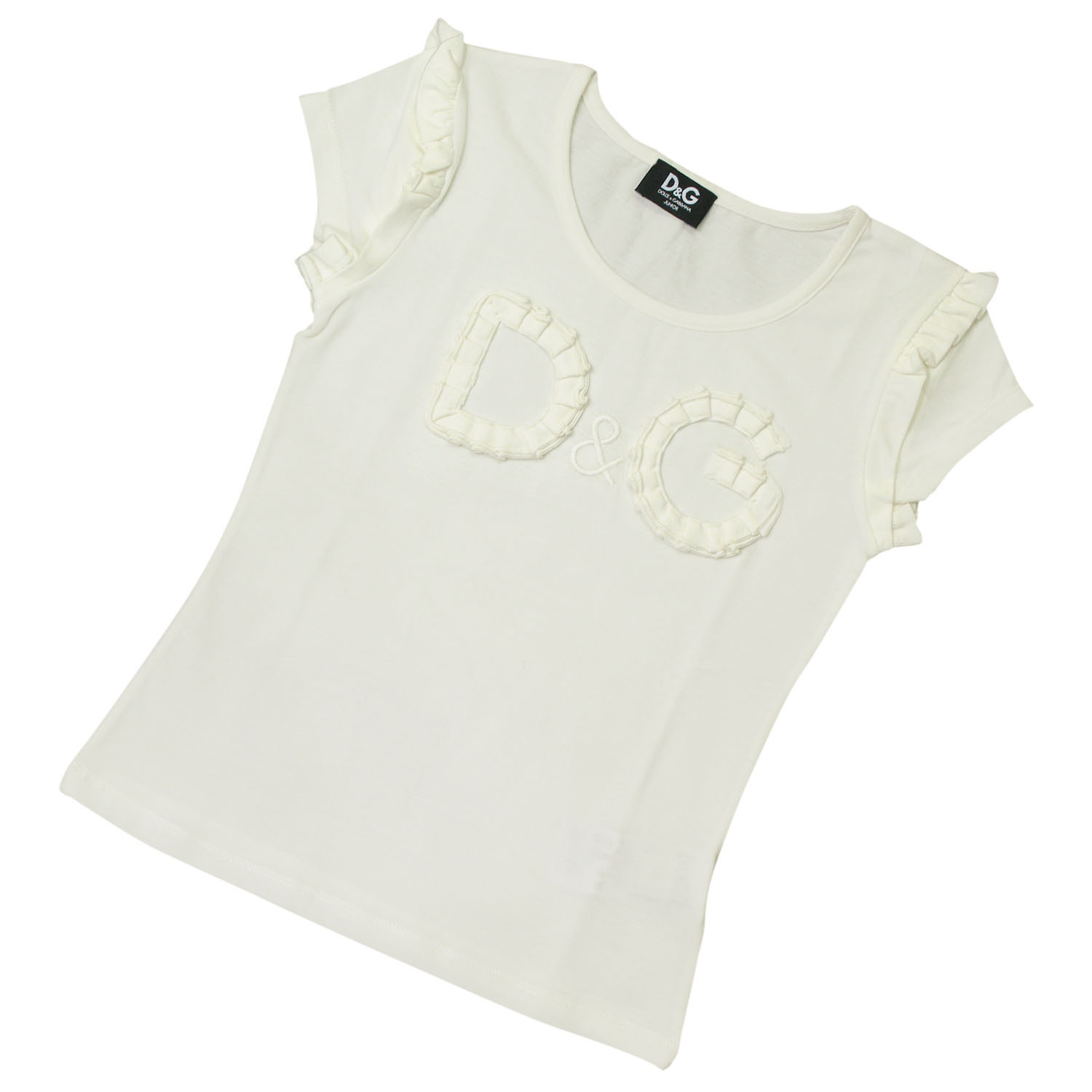 D&G JUNIOR ジュニア フレンチスリーブTシャツ[DGL54835WHT]