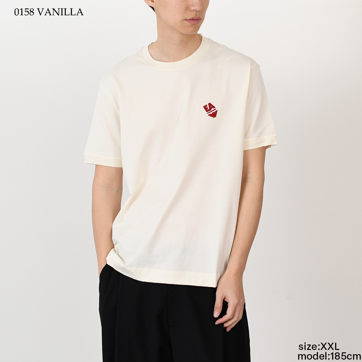 【国内即発】EMPORIO ARMANI 軽量ジャージー ロゴ&リブ Tシャツ 国内即発】EMPORIO ARMANI 軽量ジャージー ロゴ&リブ Tシャツ