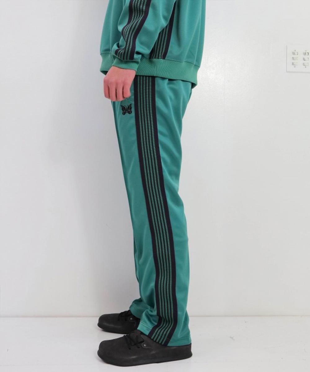 Needles】トラック パンツ ストレート ロゴ グリーン すぐ届く