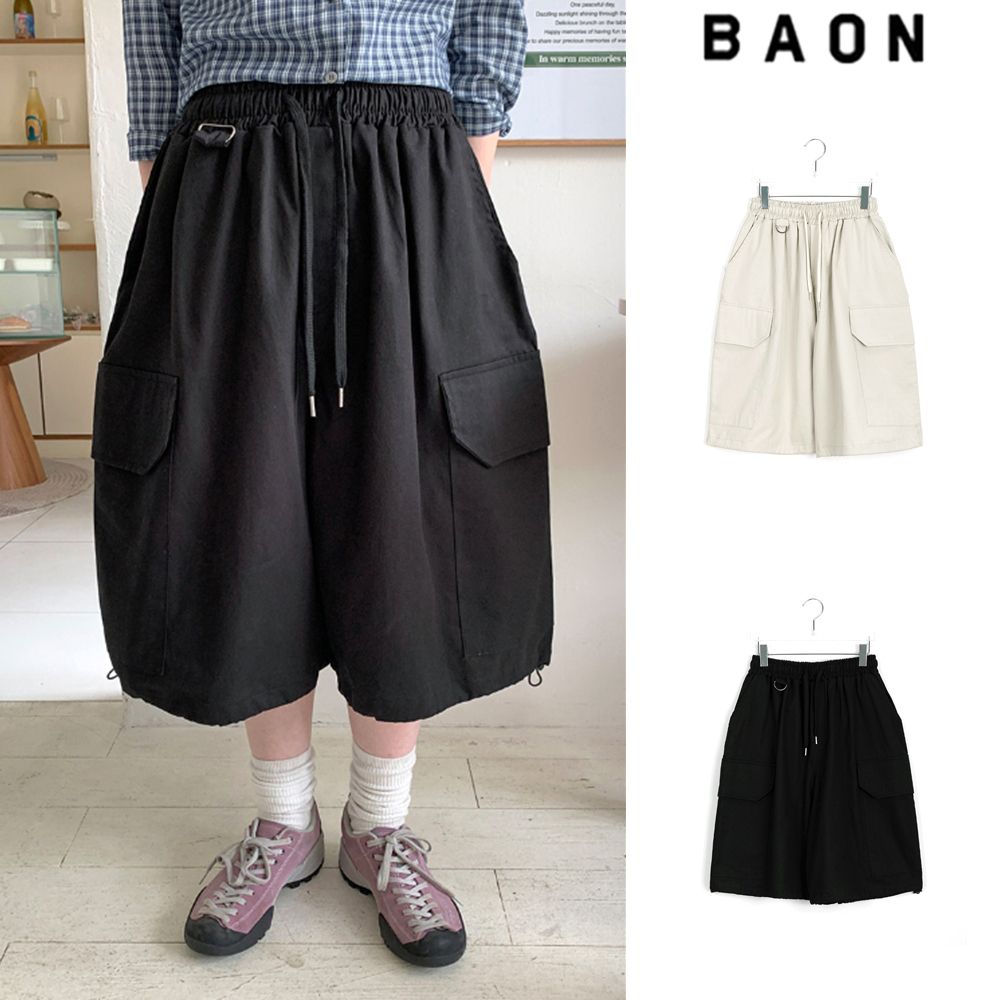 【BAON】[unisex] Hennu Banding String Dring Bermuda Cargo Pt