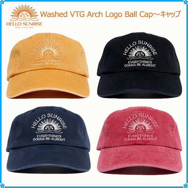 【Hello Sunrise】Washed VTG Arch Logo Ball Cap〜キャップ