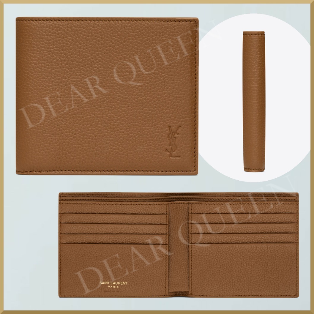 ★大人アイテム【SAINT LAURENT】二つ折り財布 レザー ロゴ