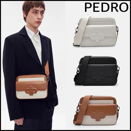 Pedro Messenger & Shoulder Bags Street Style Plain Leather Crossbody Bag Logo