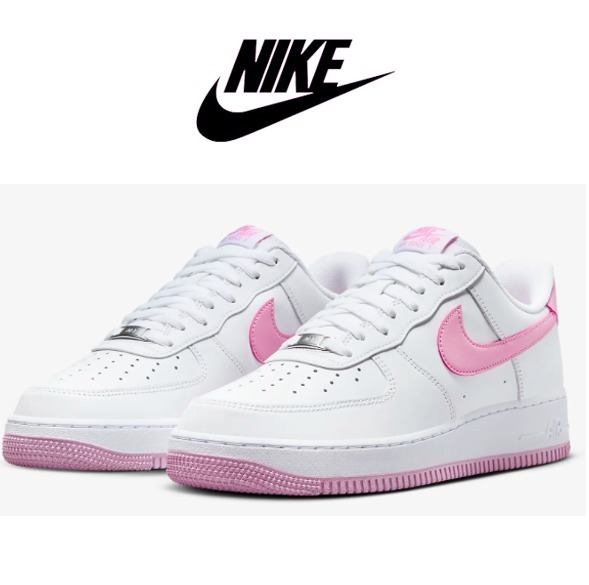 ナイキ エアフォース 1 ´07 ピンク ホワイト 白 AF1 レザー 靴