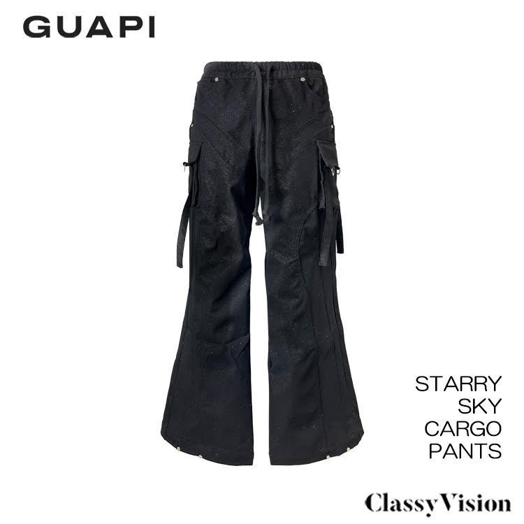 *GUAPI*スターリースカイ カーゴパンツ ブラック*送料込み* Starry Sky Extra Baggy Cargos V2 - Guapi Clothing