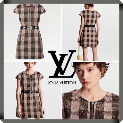 Louis Vuitton Dresses Short Casual Style Short Sleeves Party Style Office Style