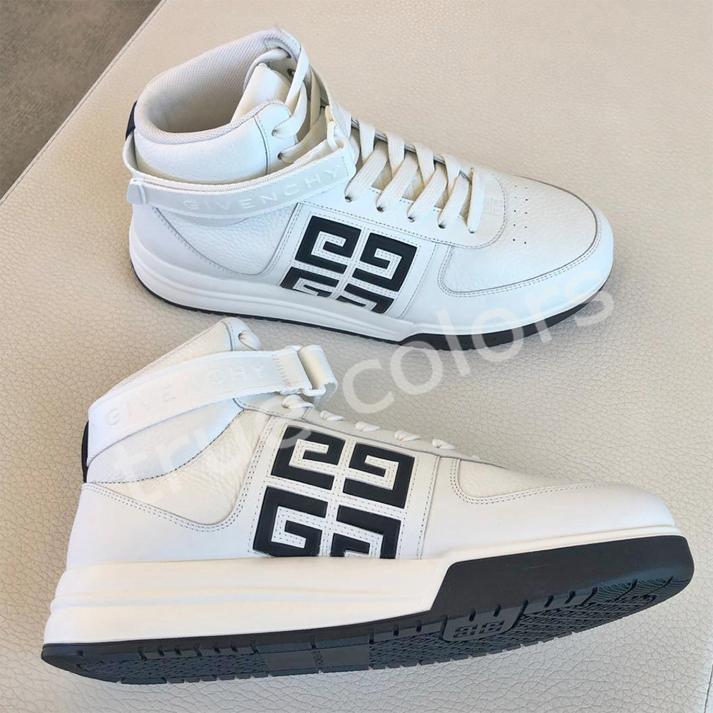 GIVENCHY G4 ロゴ入り ハイトップ カーフレザー スニーカー