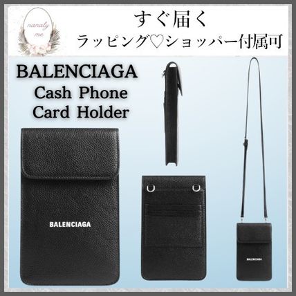 BALENCIAGA More Smart Phone Cases & Accessories Unisex Plain Leather Logo iPhone 13 iPhone 13 mini