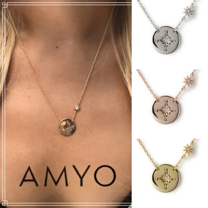 【AMY O】Star Compass Disc ネックレス 3色